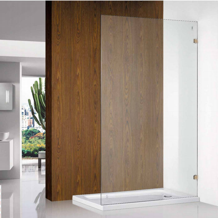200-1200mm Covey 10mm Glass Frameless Walk In Single Fixed Panel Brush Bronze Brackets Shower Screens
