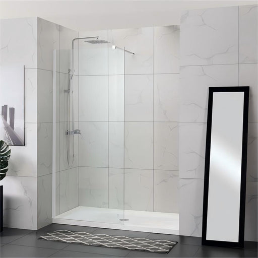 900-1200mm 10mm Glass Frameless Single Door Fixed Panel Chrome Channel Shower Screens - HD reno