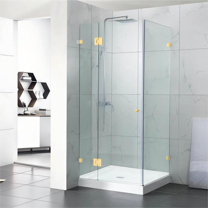 800-1200mm 10mm Glass Square Pivot Door With Return Panel Chrome Frameless 2000mm Height Shower Screens - HD reno