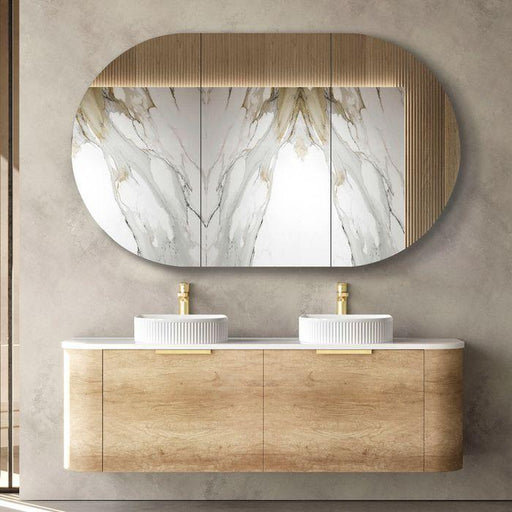 1500*460*450mm OTTI Bondi Natural Oak Cabinet Only and Stone Top Bathroom Wall Hung Vanity - HD reno