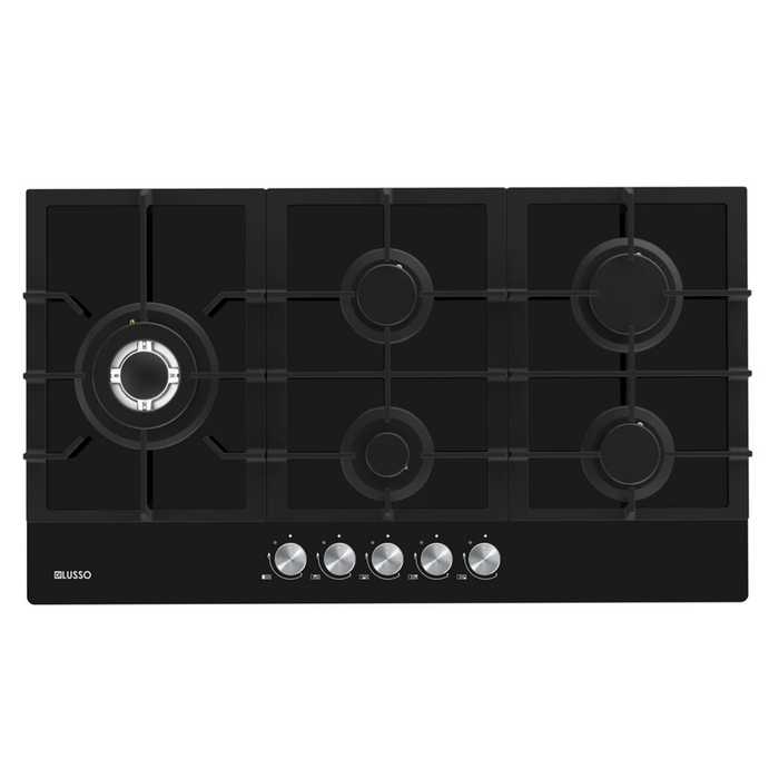 900mm DiLusso Black Cooktops and Electric Oven and Concealed Rangehood Kitchen Appliance Packages