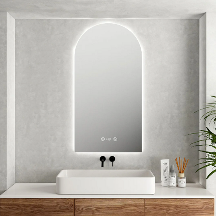 900*600*5mm Mercio Frameless Copper-free Glass Arch Pencil Edge LED Mirror