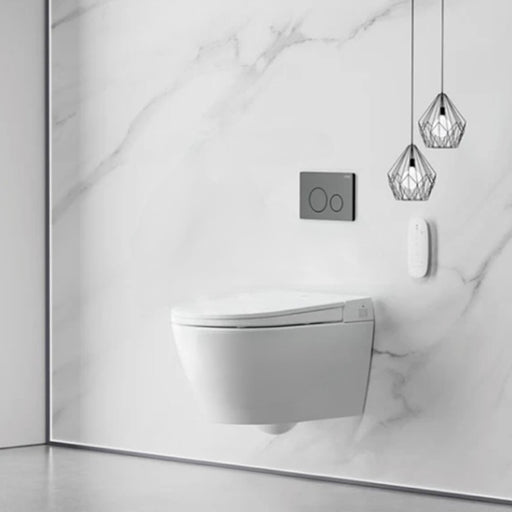 590*400*425mm Lafeme Sesto Rimless Gloss White Ceramic Wall Hung Smart Toilet - HD reno
