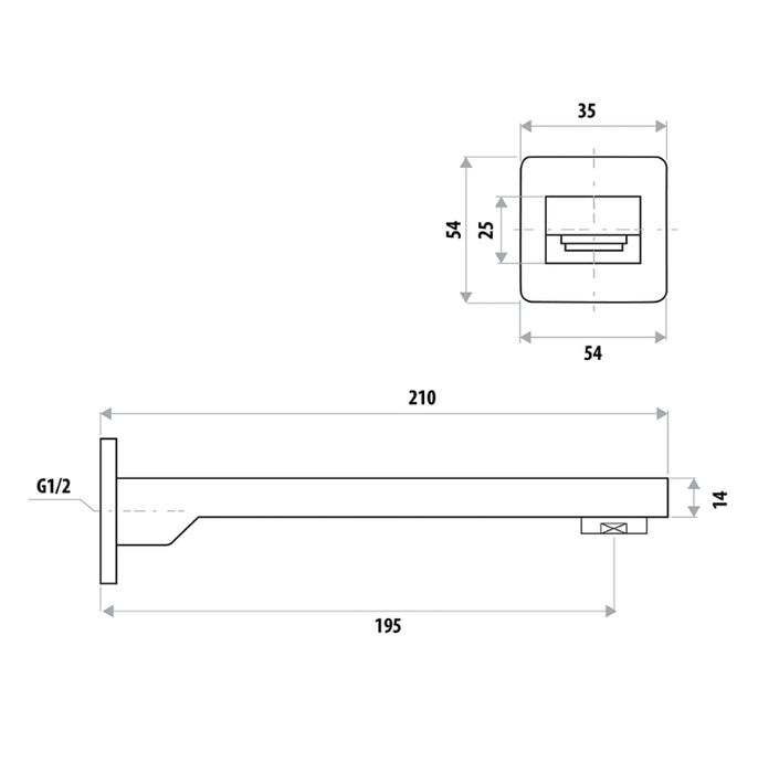The Gabe Bath Spout Matt Black