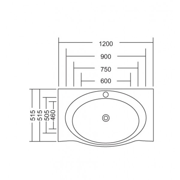 450-1200mm ROMA Semi-recessed White China Top With T Bar Handle Freestanding Bathroom Vanity