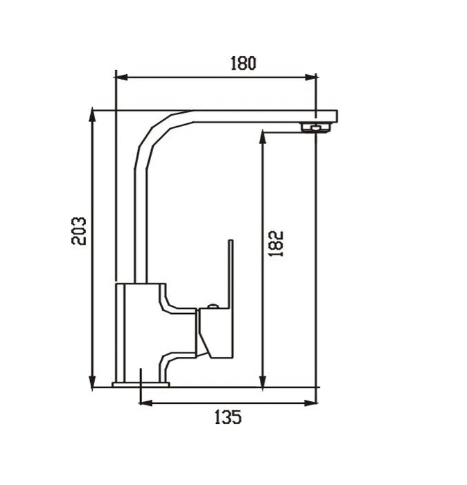 HC Elegant Black Rectangle Basin Mixer Swivel