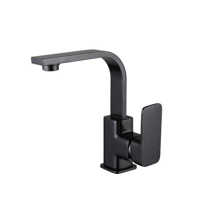 HC Elegant Black Rectangle Basin Mixer Swivel