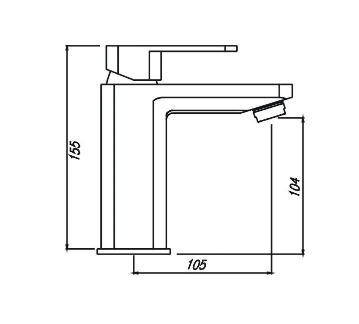 HC Elegant Black Rectangle Basin Mixer