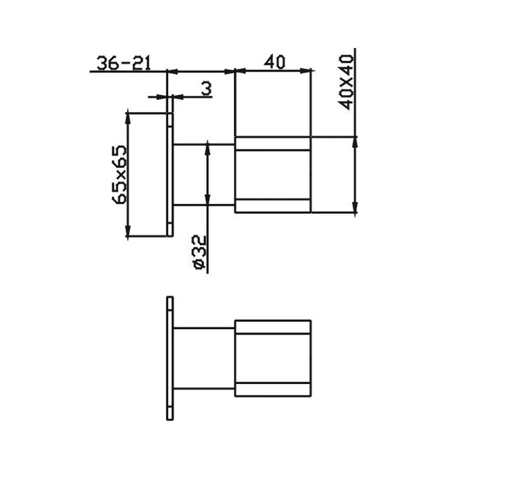 HC Elegant Black Square Wall Top Assemblies
