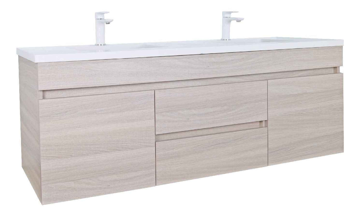 900-1800*460mm Bathroom Vanity PVC Evie OAK Wall Hung Vanity - Left/Right Drawers Cabinet Only and Ceramic / Stone Top Available