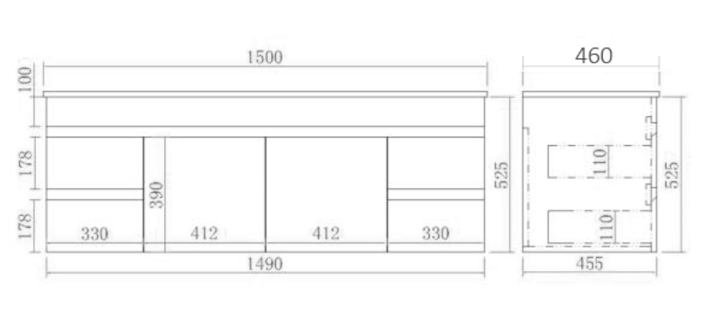 900-1800*460mm Bathroom Vanity PVC Evie OAK Wall Hung Vanity - Left/Right Drawers Cabinet Only and Ceramic / Stone Top Available - HD reno