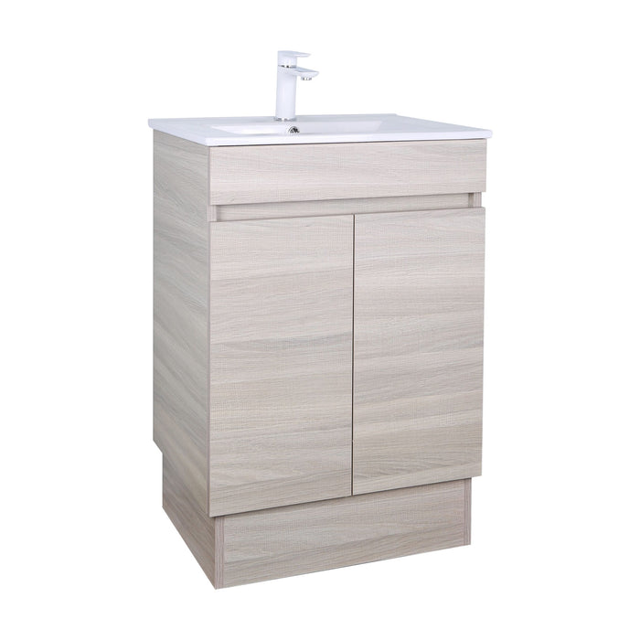 600-750*460mm Bathroom Vanity PVC Evie OAK Freestanding Vanity With Legs - Left/Right Drawers Cabinet Only and Ceramic / Stone Top Available - HD reno