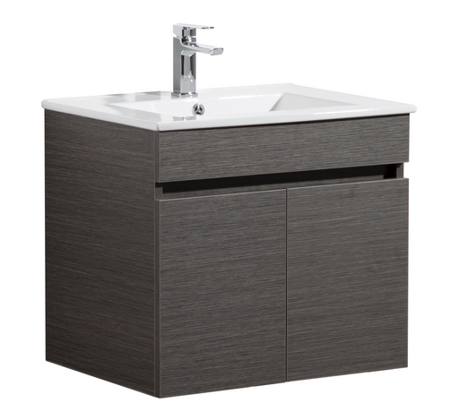 600-750*460mm Bathroom Vanity PVC Dark Brown Wall Hung Vanity - Left/Right Drawers Cabinet Only and Ceramic / Stone Top Available - HD reno