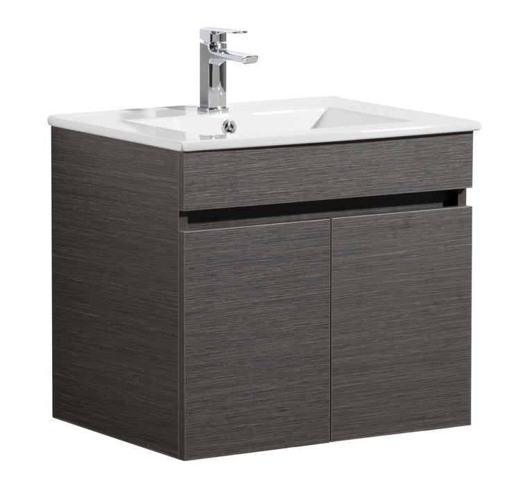 600-750*460mm Bathroom Vanity PVC Dark Brown Wall Hung Vanity - Left/Right Drawers Cabinet Only and Ceramic / Stone Top Available - HD reno