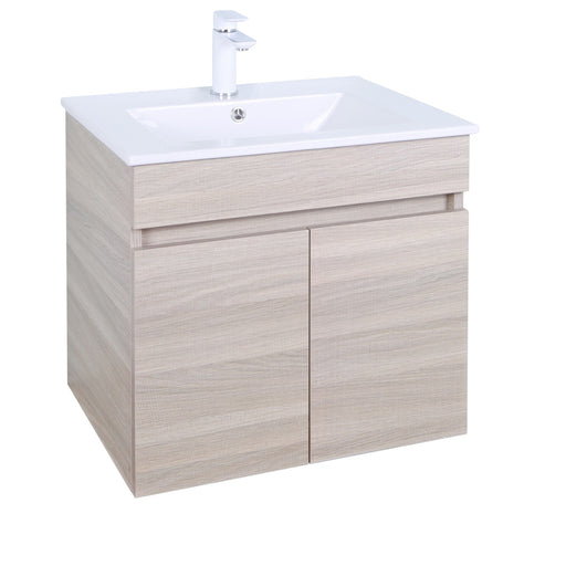 600-750*460mm Bathroom Vanity PVC Evie OAK Wall Hung Vanity - Left/Right Drawers Cabinet Only and Ceramic / Stone Top Available - HD reno
