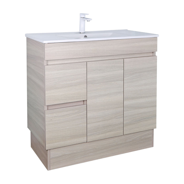 900-1500*460mm Bathroom Vanity PVC Evie OAK Freestanding Vanity With Legs - Left/Right Drawers Cabinet Only and Ceramic / Stone Top Available - HD reno