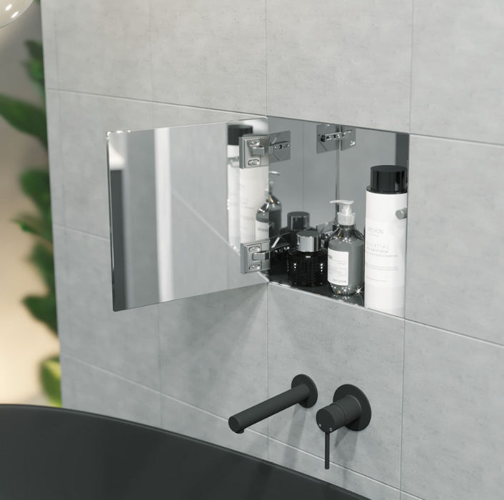300-600*600mm Fienza InvisiCab Stainless Steel Concealed Rectangle Bathroom Cabinet