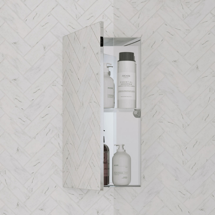 300-600*600mm Fienza InvisiCab Stainless Steel Concealed Rectangle Bathroom Cabinet
