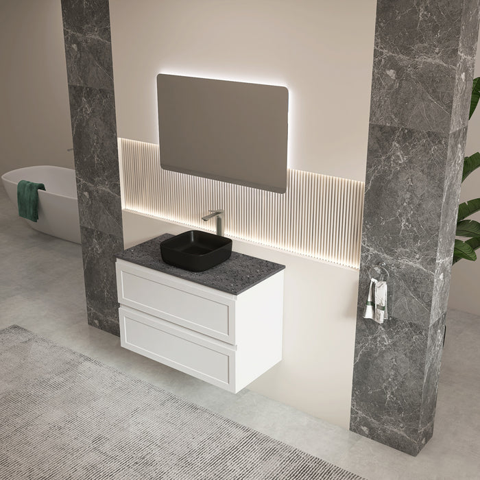 600-1500*460*560mm Matt White Bathroom Vanity Wall Hung Cabinet Only and Ceramic/Stone Top Available