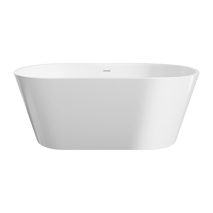 1500-1700mm FIE Austin Gloss White Oval Acrylic Freestanding Bathtub With Overflow