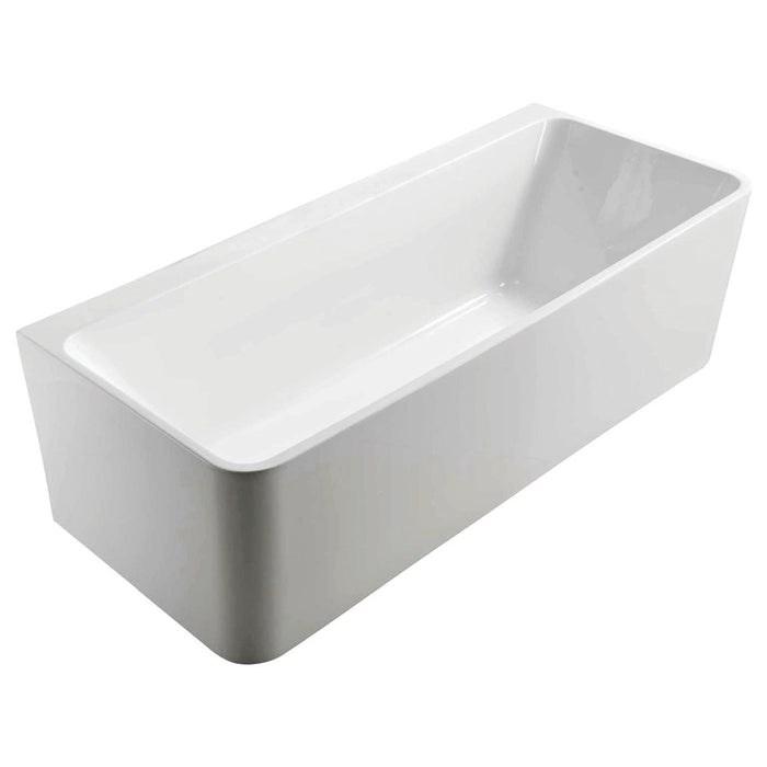 1700mm Delta Gloss White Rectangle Back-To-Wall Acrylic Bath