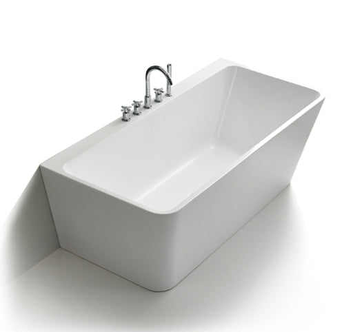 FS37 1500/1700mm Bath Tub Gloss White/Black Acrylic back to wall Freestanding - HD reno