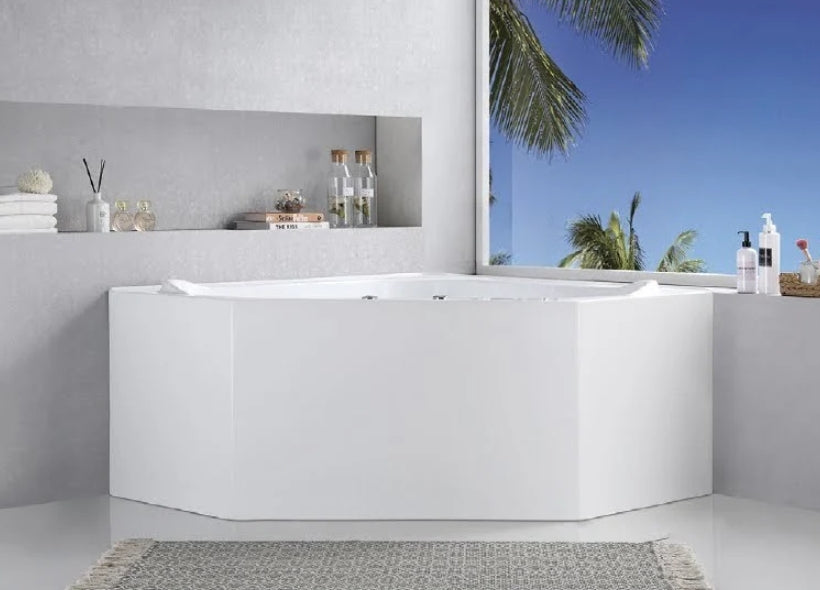 FS53 1290/1490*1290/1490*640mm White 12 Jets Acrylic Freestanding Spa Bathtub - HD reno