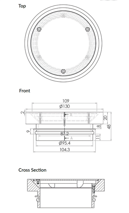 130mm Vinyl Round Clear Out Suits 100mm DWV or HDPE - 304 316 - HD reno