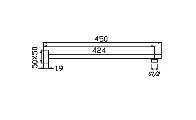 HC Eric Black Wall Shower Arm