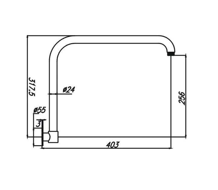 HC Chris Black Shower Arm