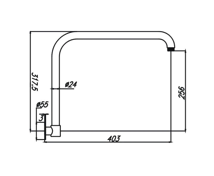 HC Chris Brushed Gold Round Shower Arm
