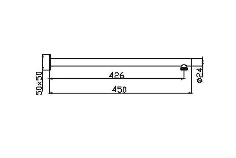 HC Limpid Brushed Gun Metal Round Wall Shower Arm