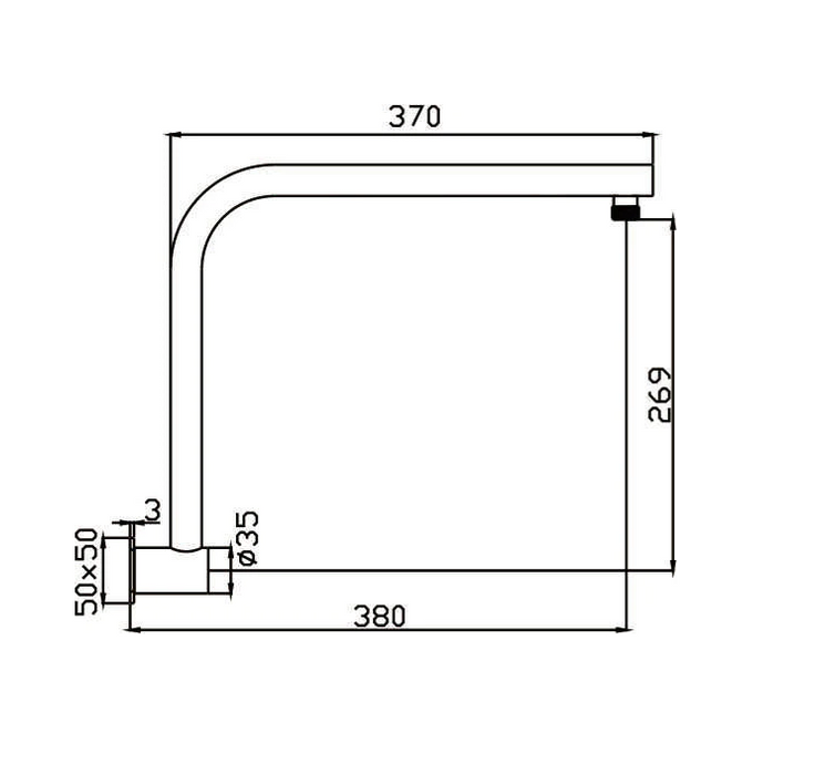 HC Limpid Black Shower Arm