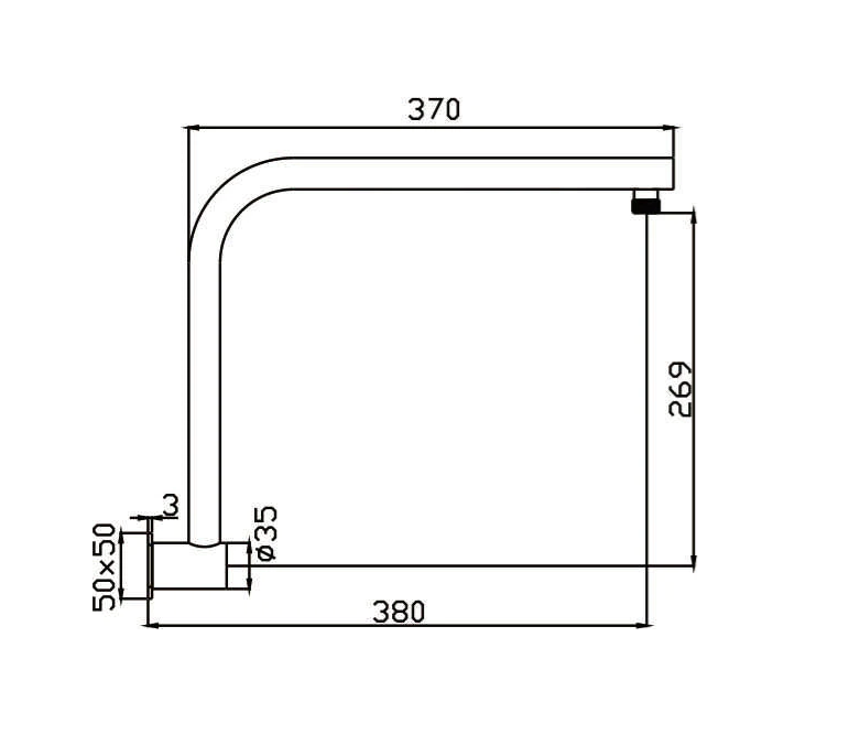 HC Limpid Brushed Gold Round Shower Arm