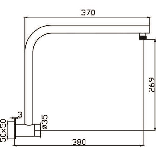 HC Limpid Rose Gold  Wall Round L Shape Shower Arm