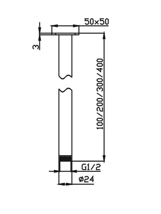 100mm HC Limpid Brushed Gold Round Ceiling Shower Arm