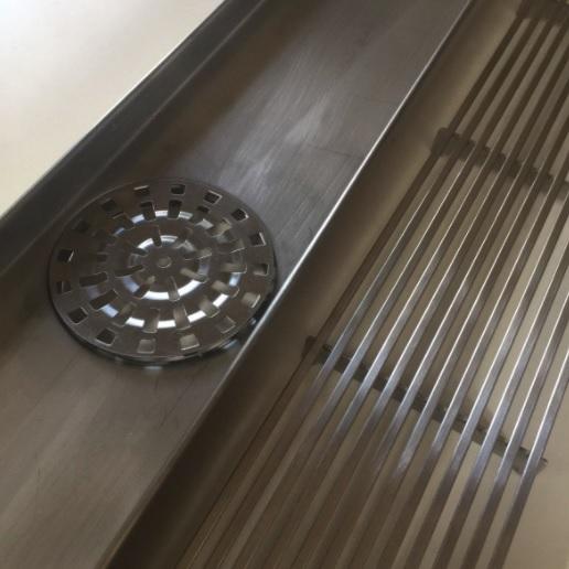 600-1800*100mm Somer Silver Wide Linear Floor Grate Grill Drain (80mm Outlet)