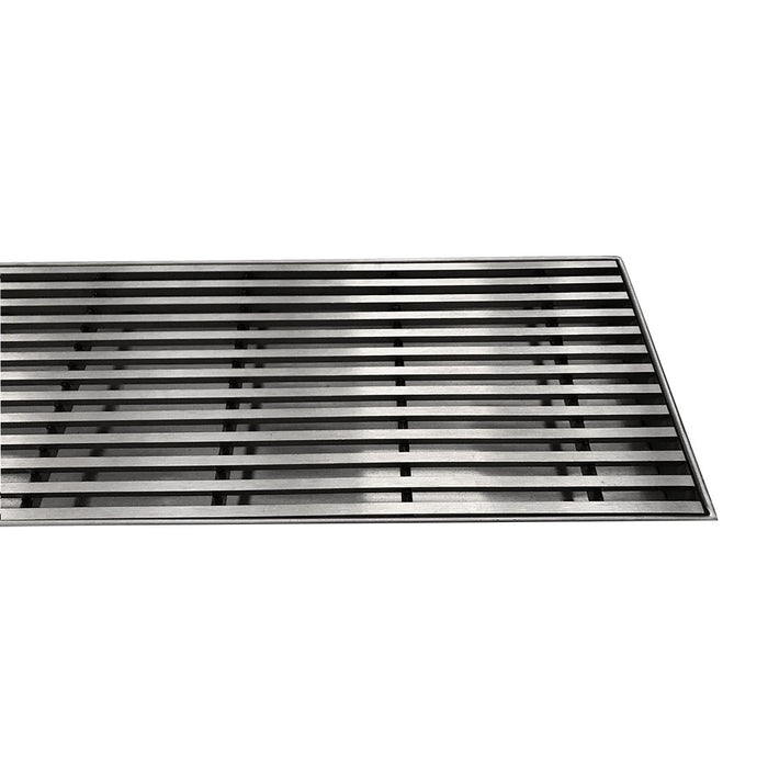 600-1800*100mm Somer Silver Wide Linear Floor Grate Grill Drain (80mm Outlet)