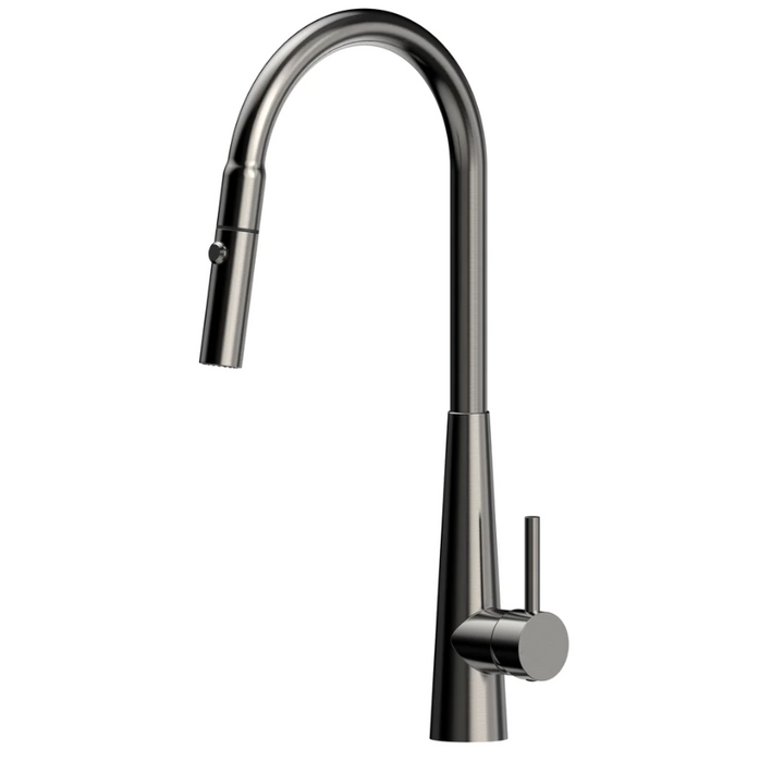 Suprema XCEL XPRESSFIT RECTRACTABLE Satin/Black-Bling/Gun Metal/Rose Gold/Brushed Gold/Polished Stainless Steel With Conical Base Gooseneck Dual Spray Kitchen Mixer