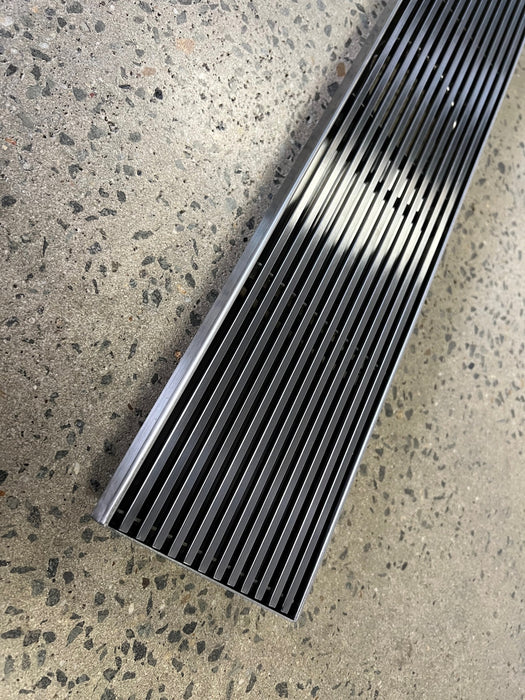 600-1800*100mm Somer Gun Metal Linear Grill Floor Waste Grill Drain (80mm Outlet)