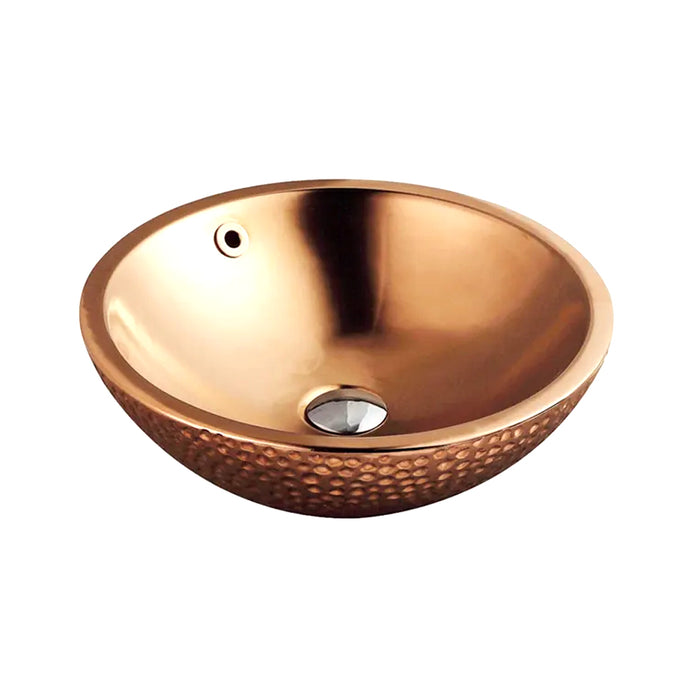 430*430*145mm Rose Gold Ceramic Round Above Counter Art Basin