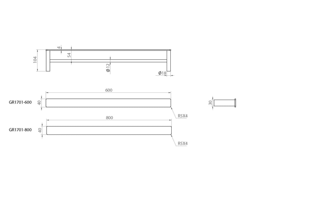 The Gabe 600/800mm Double Towel Rail Brushed Gold