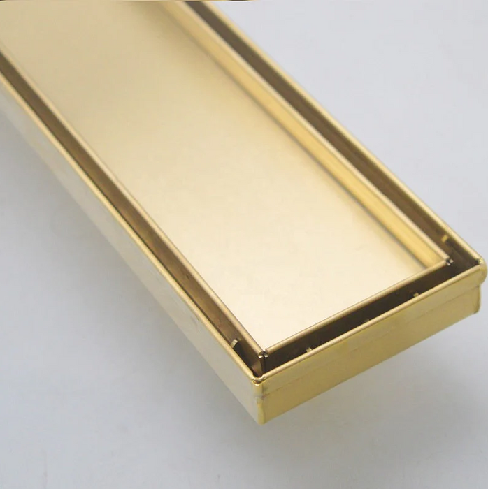 600-3000mm Somer Brushed Gold DIY Tile Insert Drain Floor Waste (No Outlet)