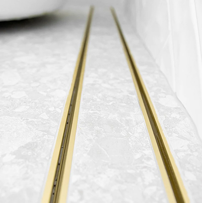 600-3000mm Somer Brushed Gold DIY Tile Insert Drain Floor Waste (No Outlet)