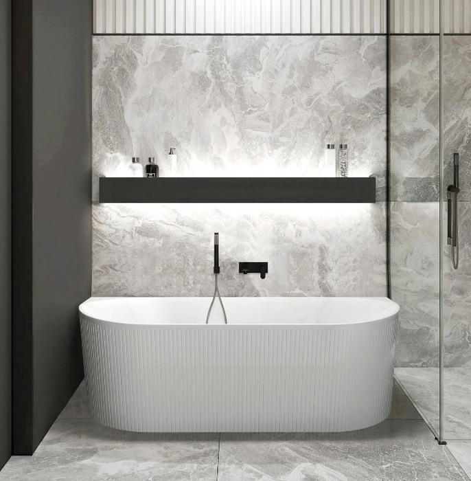 1500/1700*750/800*580mm OTTI Noosa Gloss/Matt White Oval Acrylic Freestanding Bathtub