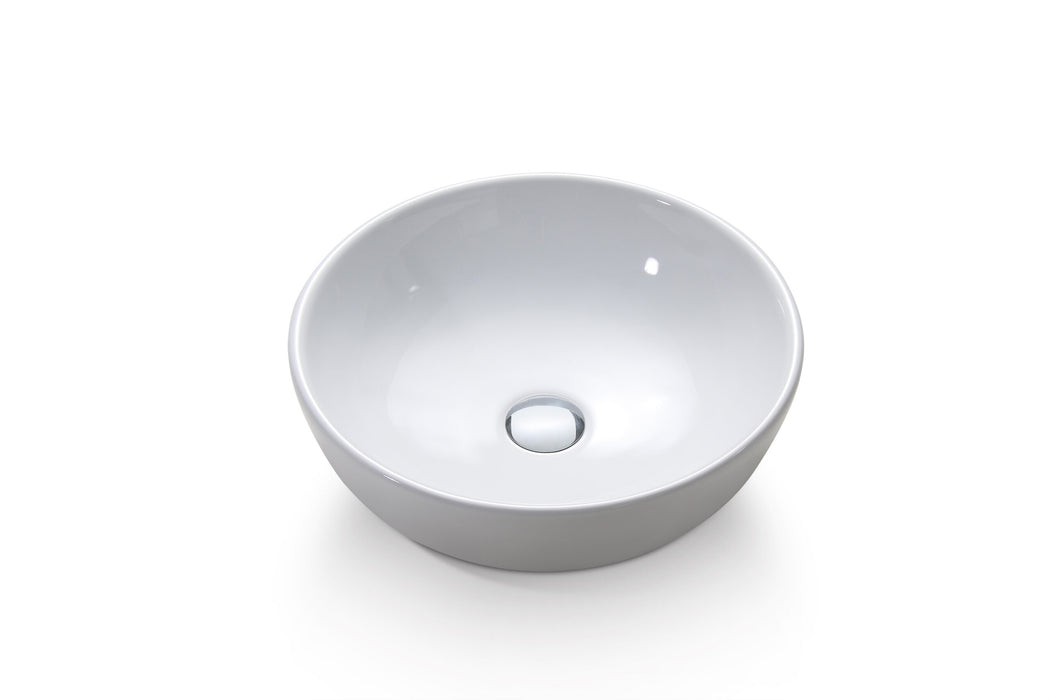410x410x130mm ABS Gale Gloss White Ceramic Round Above Counter Basin - HD reno