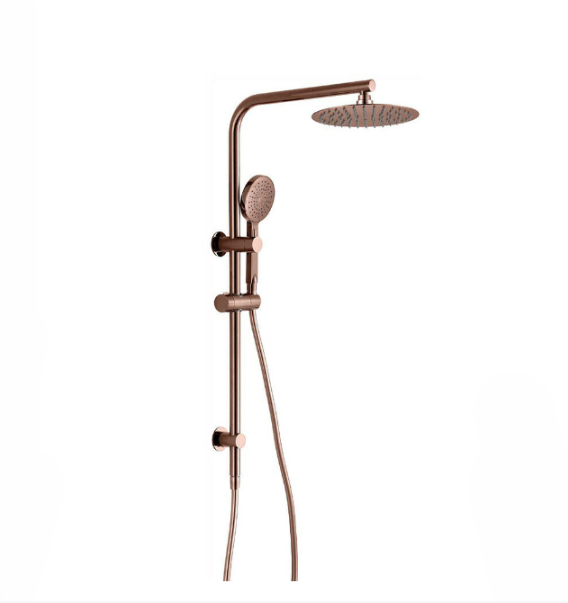HC Rose Gold Cuter Round Twin Shower System With Rail