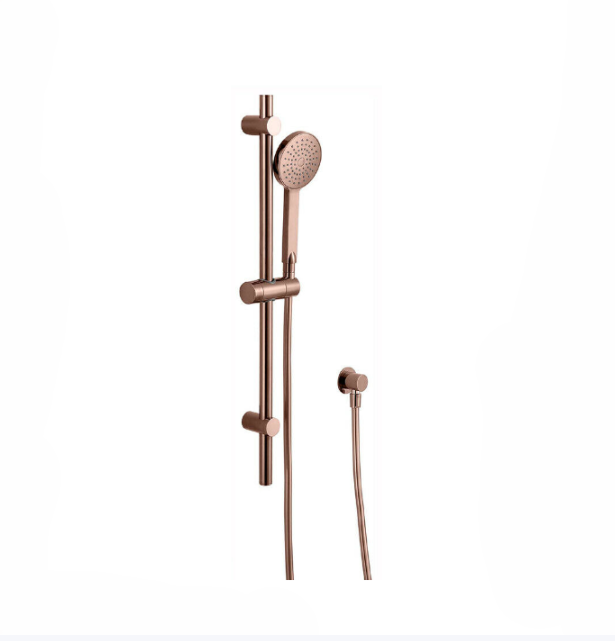 HC Rose Gold Cuter Round Hand Shower On Rail