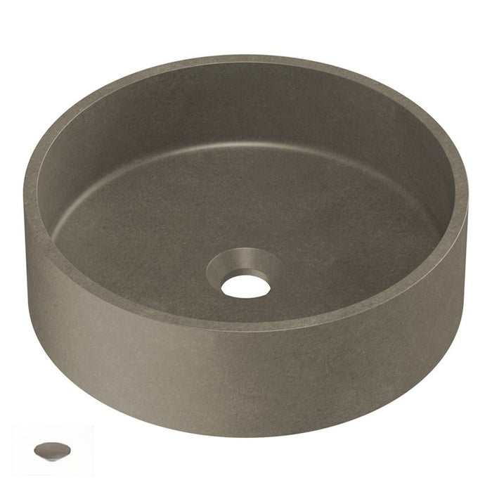 Zale 390*390*120mm Dark Grey Concrete Round Above Counter Basin - HD reno