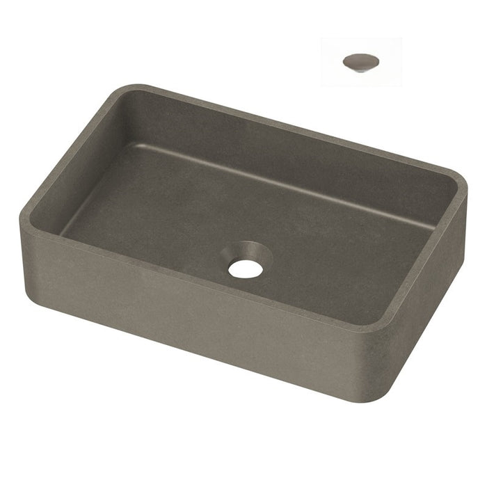 Zale 500*350*120mm Dark Grey Concrete Rectangle Above Counter Basin